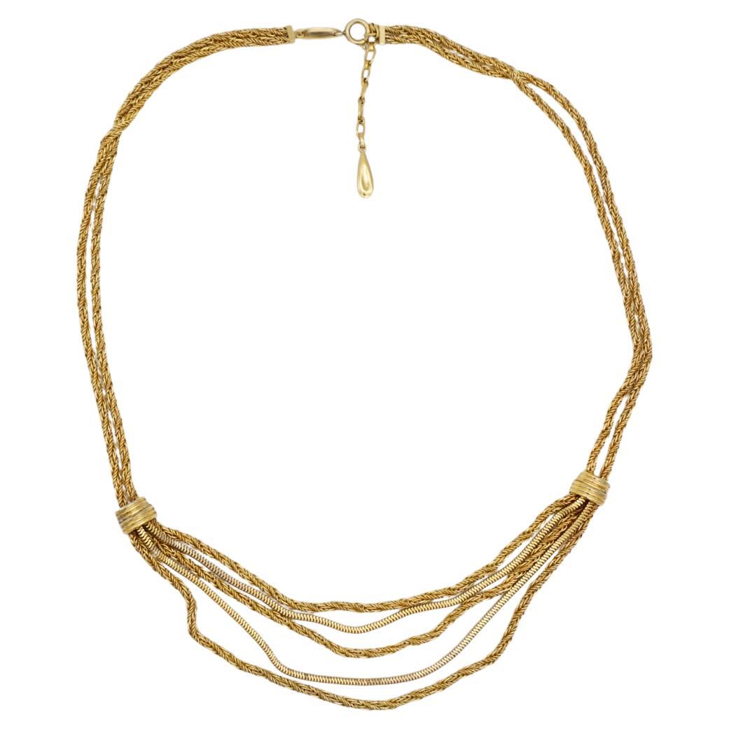 Christian Dior GROSSE 1961 Lange Halskette, fünfsträngig, doppellagiges Quasten-Seil, Seil im Angebot