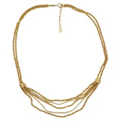Christian Dior GROSSE 1961, collier long à cinq rangs, double couche, à pampilles et cordes