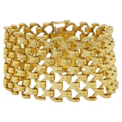 Christian Dior GROSSE 1961 Interlock Brick Link Openwork Manchette en maille