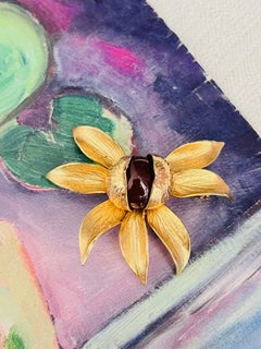 Christian Dior GROSSE 1961 Vintage Burgundy Fruit Blossom Flower Leaf Brooch