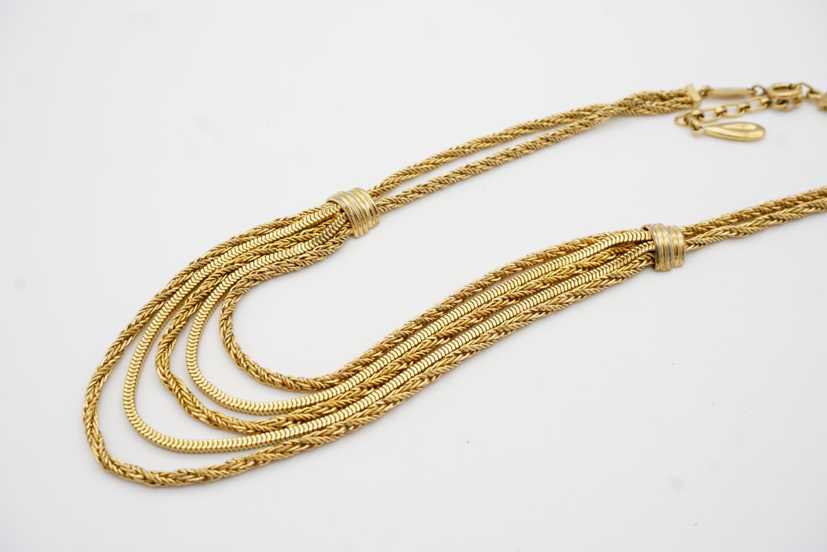 Christian Dior GROSSE 1961 Vintage Double 5 Strand Layer Rope Snake Necklace For Sale 5