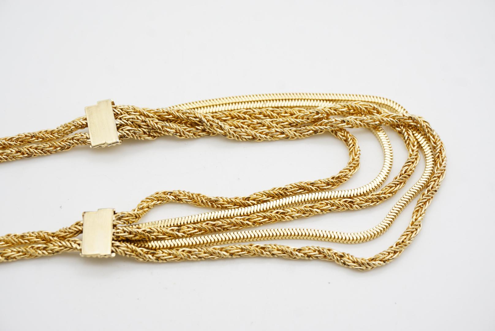 Christian Dior GROSSE 1961 Vintage Double 5 Strands Layers Seil Schlangenhalskette im Angebot 6