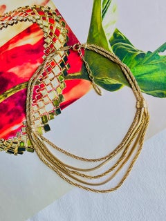 Christian Dior GROSSE 1961 Vintage Double 5 Strands Layers Rope Snake Necklace