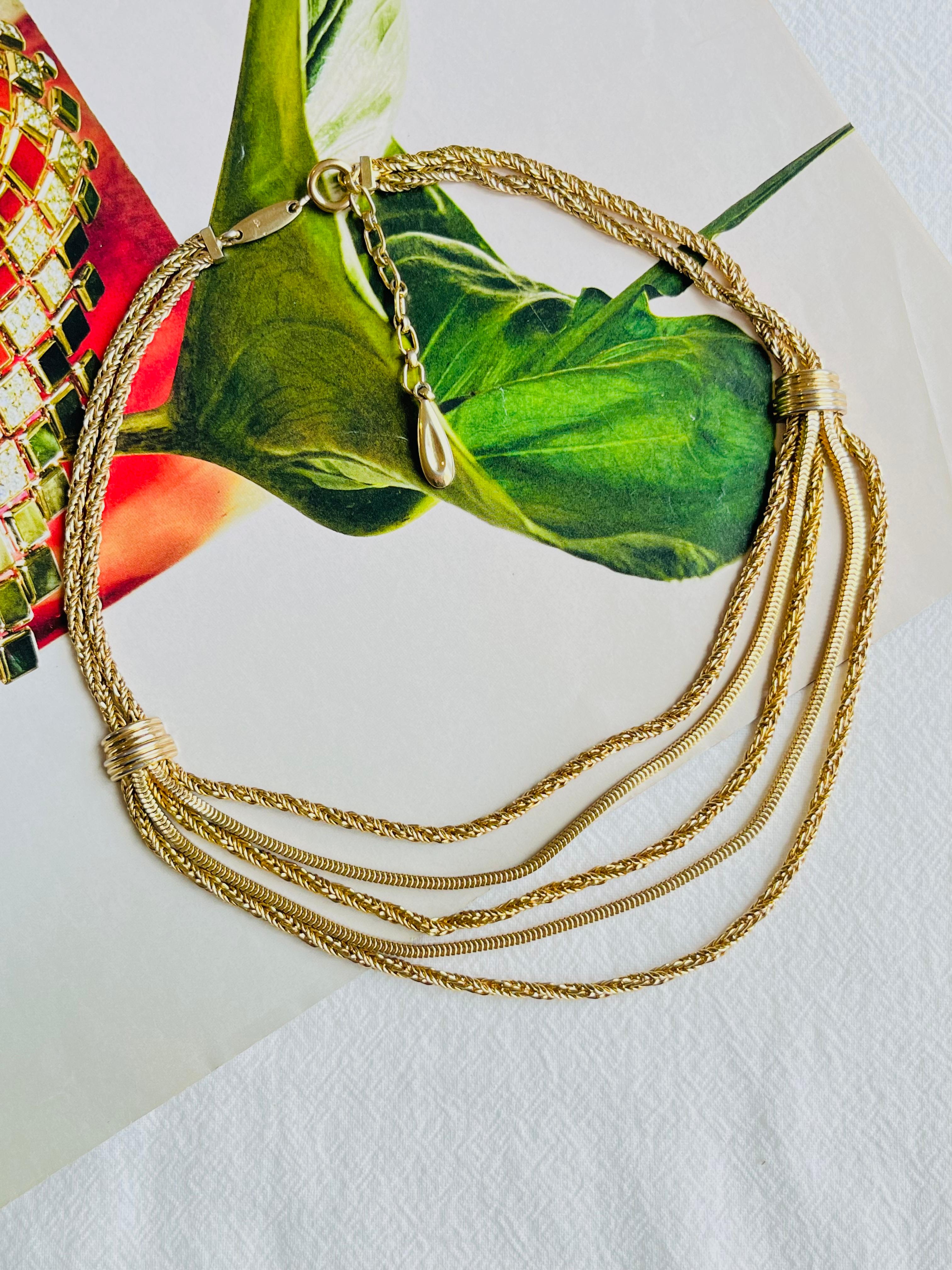 Christian Dior GROSSE 1961 Vintage Double 5 Strands Layers Seil Schlangenhalskette (Art déco) im Angebot