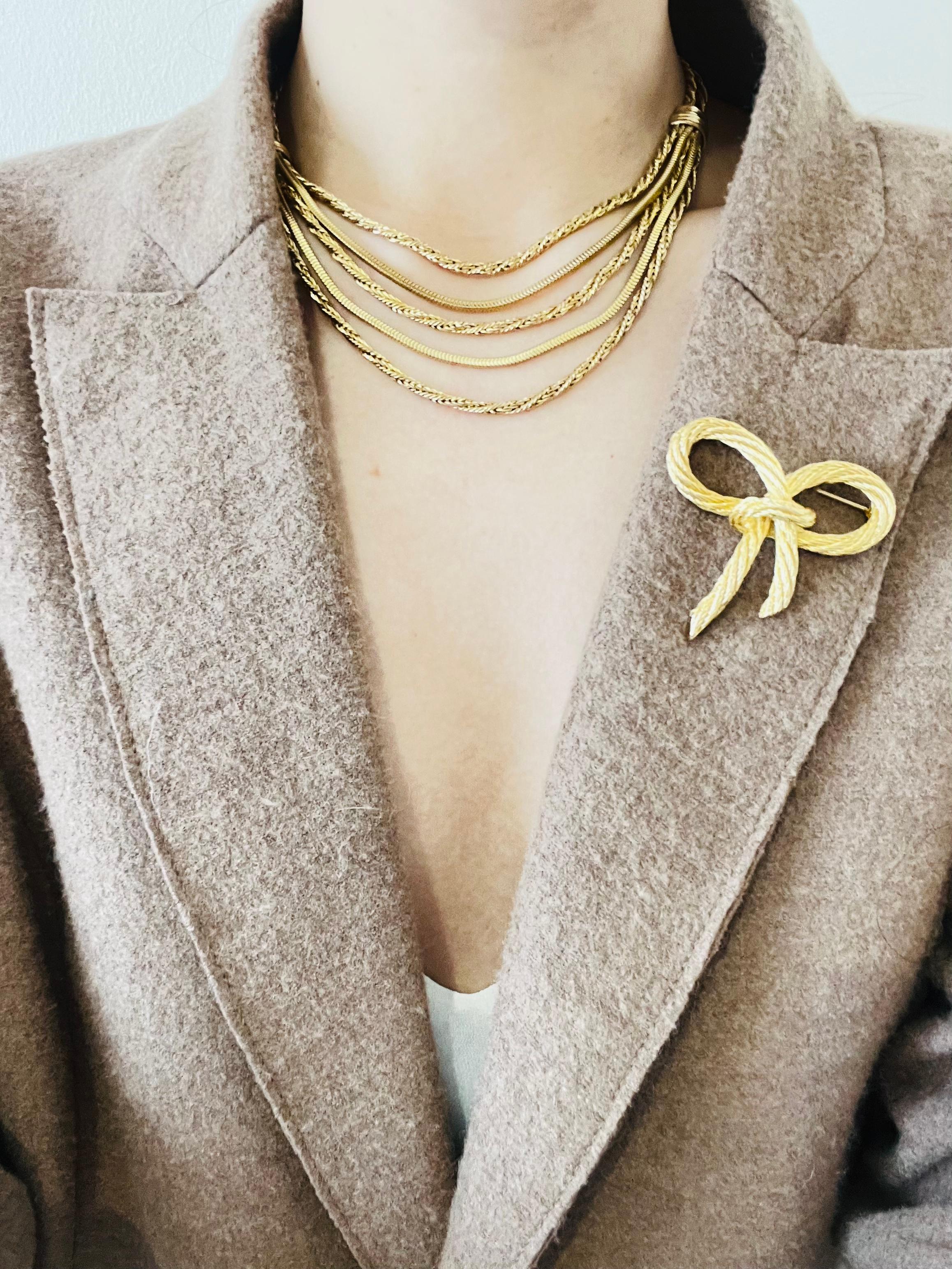 Christian Dior GROSSE 1961 Vintage Double 5 Strands Layers Seil Schlangenhalskette im Angebot 1