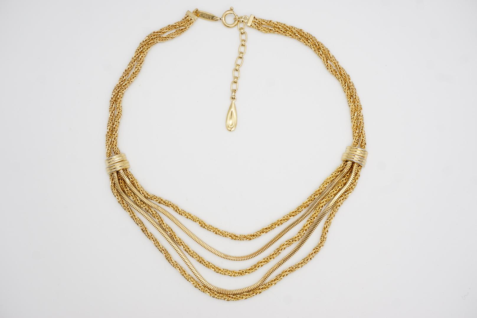 Christian Dior GROSSE 1961 Vintage Double 5 Strands Layers Seil Schlangenhalskette im Angebot 3