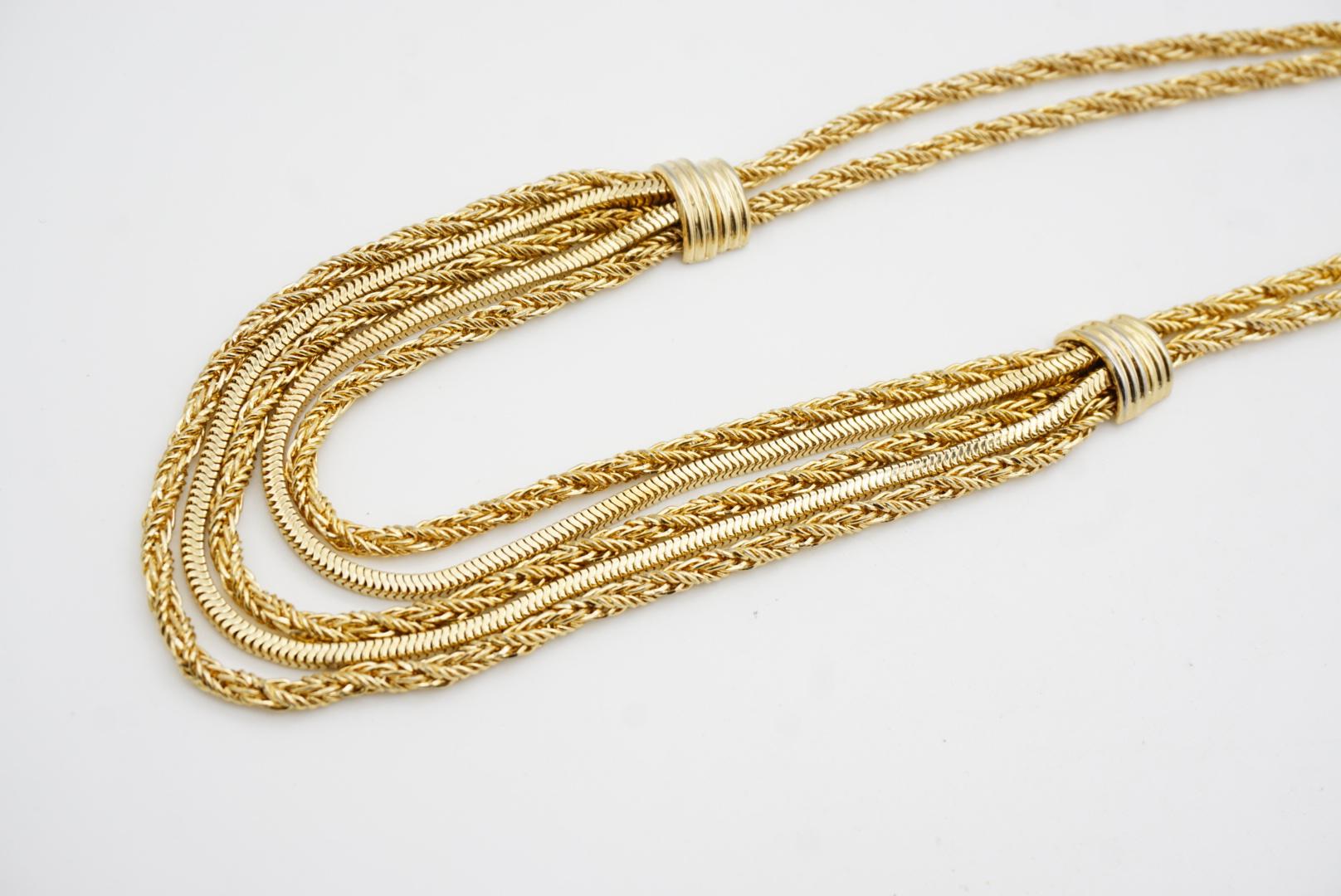 Christian Dior GROSSE 1961 Vintage Double 5 Strands Layers Seil Schlangenhalskette im Angebot 4