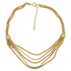 Christian Dior GROSSE 1961 Vintage Double 5 Strands Layers Rope Snake Necklace