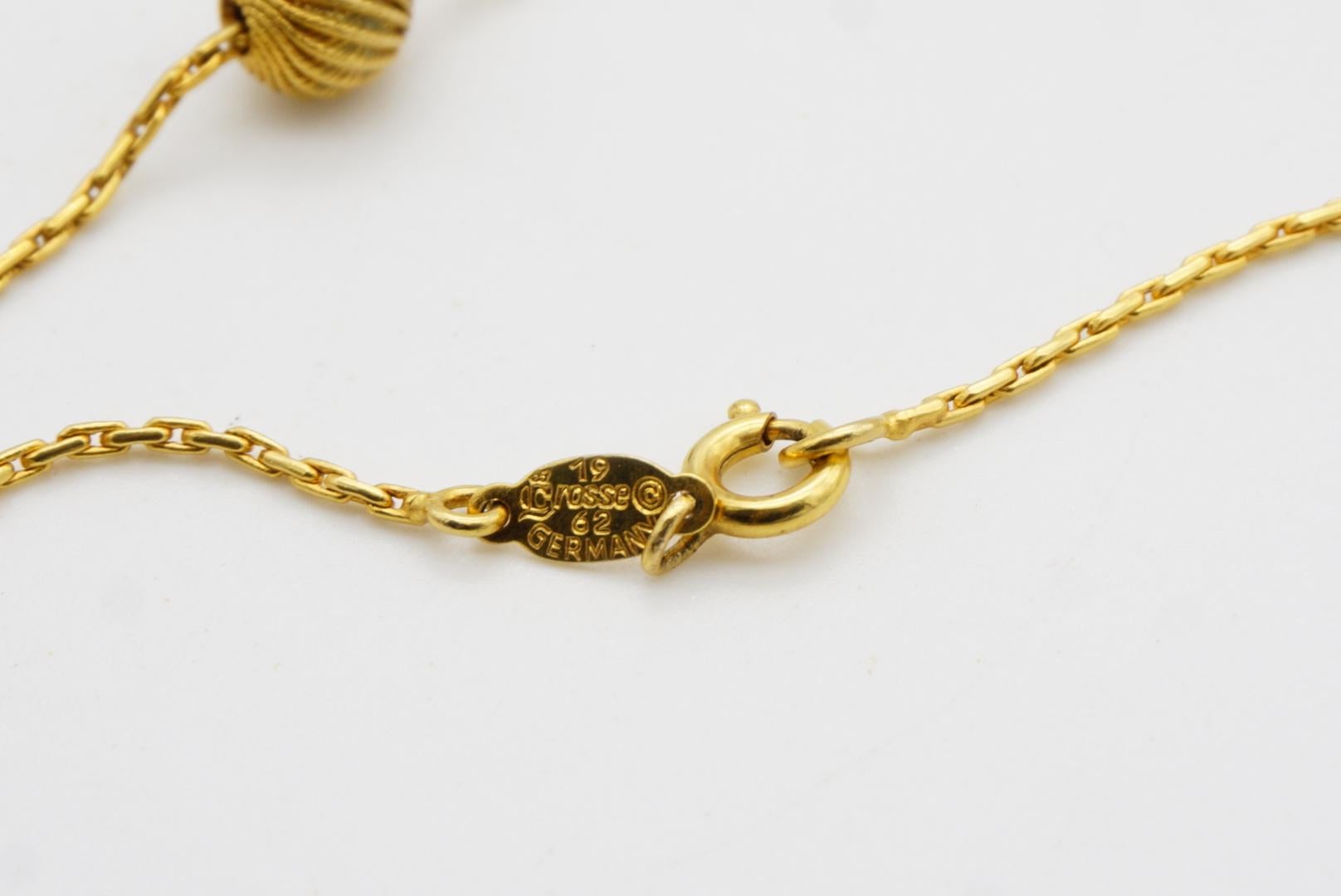 Christian Dior GROSSE 1962 Collana lunga in oro con charms a forma di sfere circolari in vendita 9