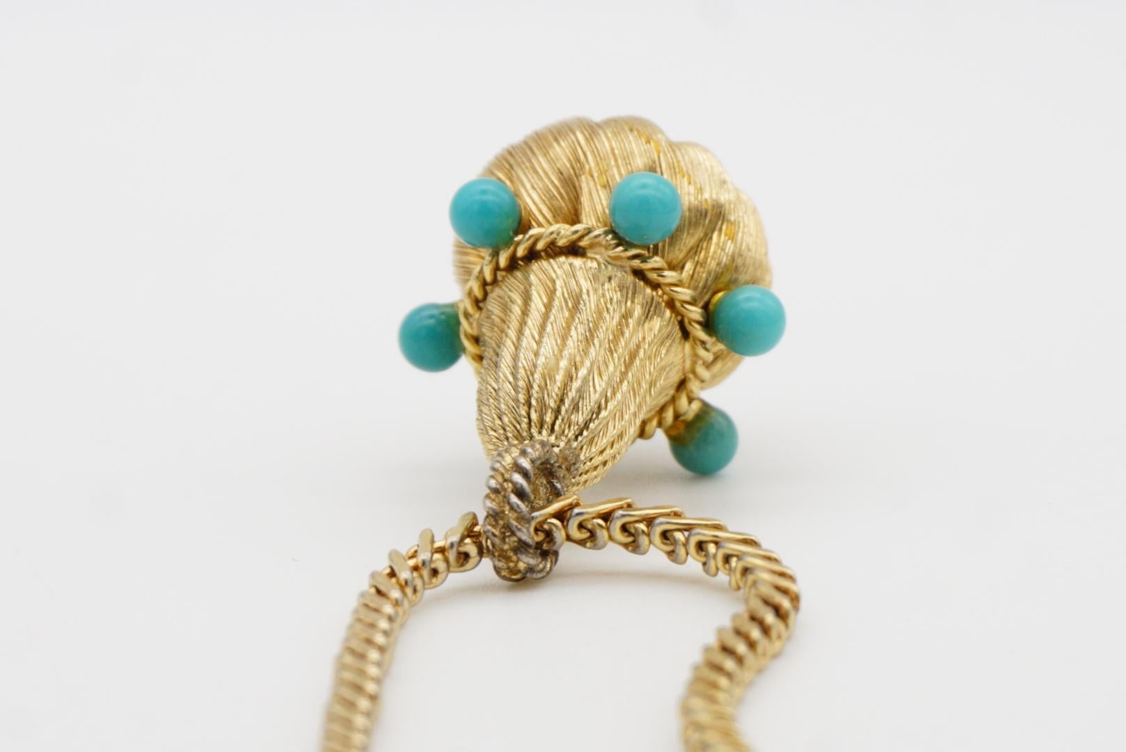 Christian Dior GROSSE 1962 Turquoise Beads Ball Light Charm Pendant Bracelet For Sale 12