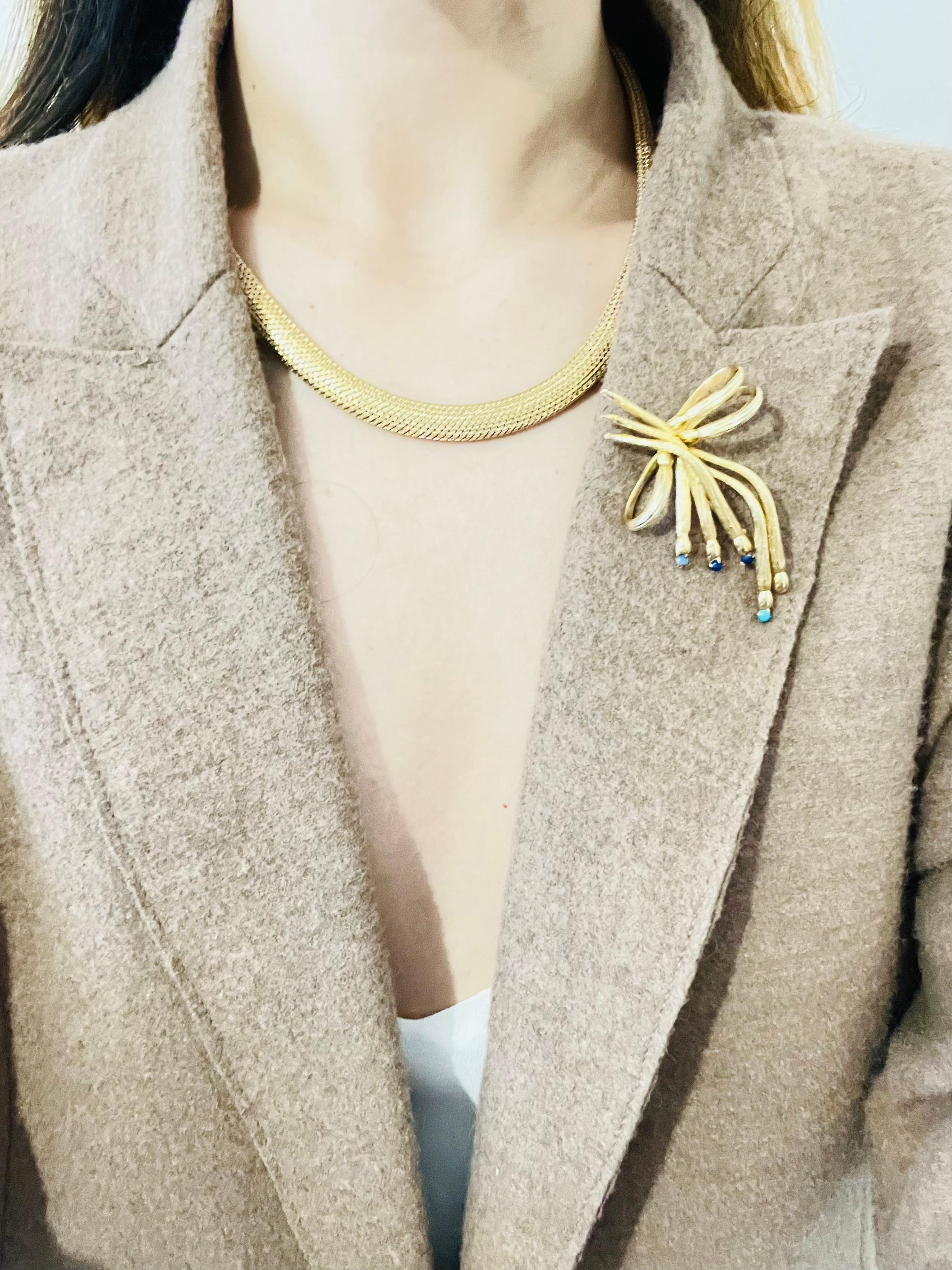 Christian Dior GROSSE 1962 Nastro a fiocco d'epoca Greene & Greene Dot Dot oro Spilla in vendita 2