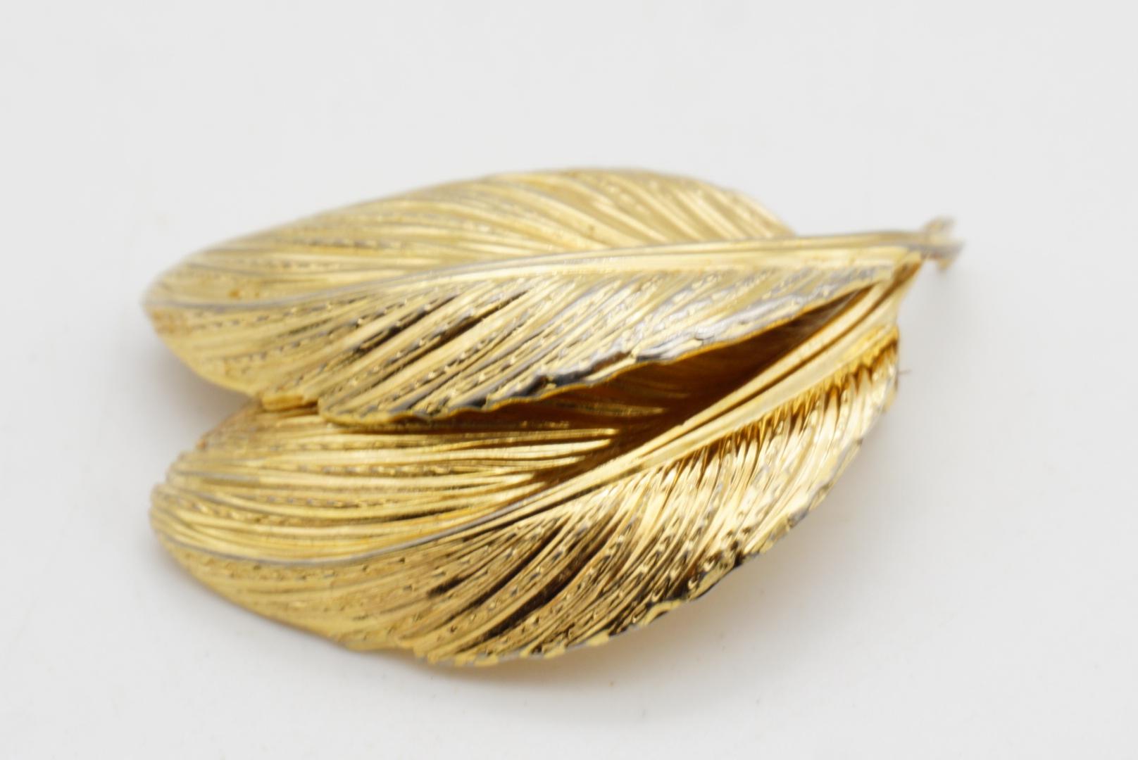 Christian Dior GROSSE 1962 Vintage Large Double Tropical Tree Leaf Gold Brosche im Angebot 5