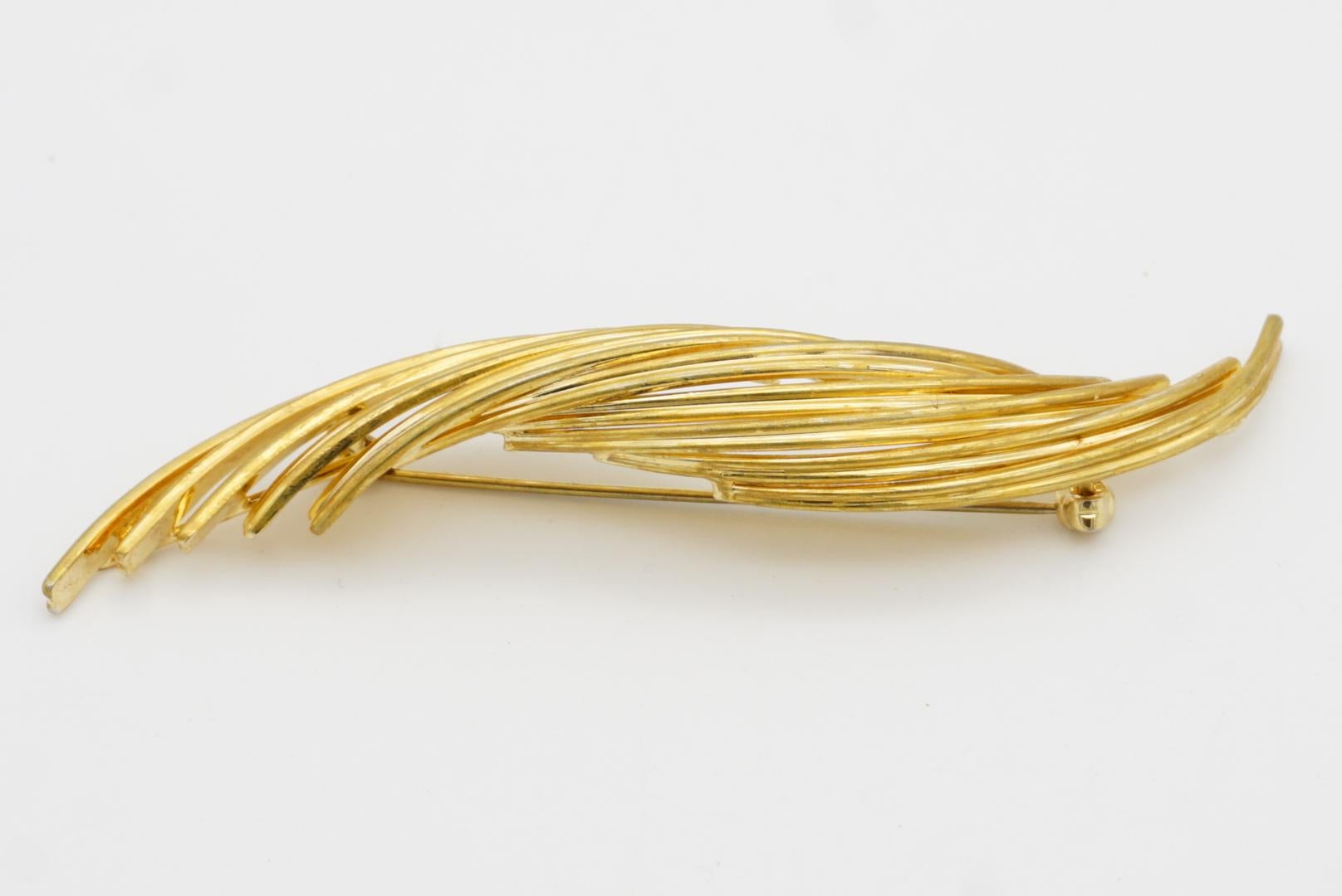 Christian Dior GROSSE 1962 Vintage Long Modernist Spiral Lines Openwork Brooch For Sale 5