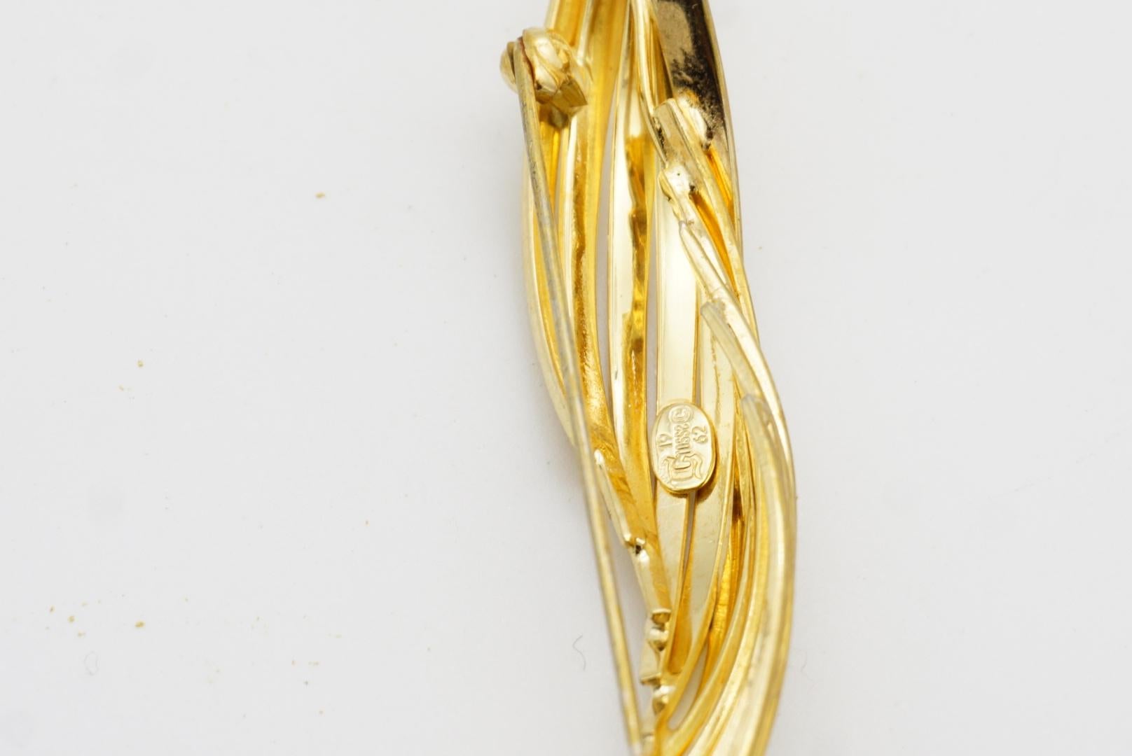 Christian Dior GROSSE 1962 Vintage Long Modernist Spiral Lines Openwork Brooch For Sale 8