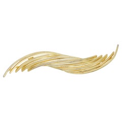 Christian Dior GROSSE 1962 Vintage Long Modernist Spiral Lines Openwork Brooch