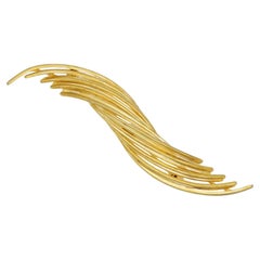 Christian Dior GROSSE 1962 Vintage Long Modernist Spiral Lines Openwork Brooch