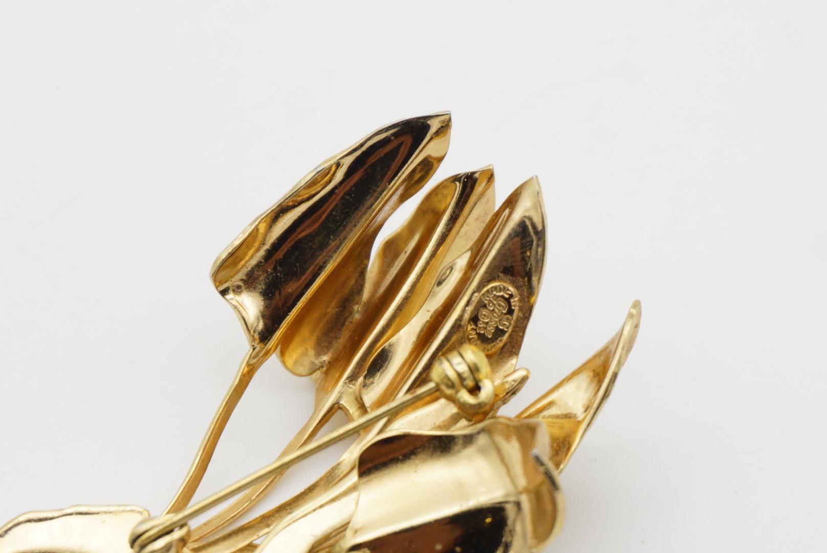 Christian Dior GROSSE 1962 Vintage Texture Leaf Tree Bush Gold Exquisite Brooch For Sale 3