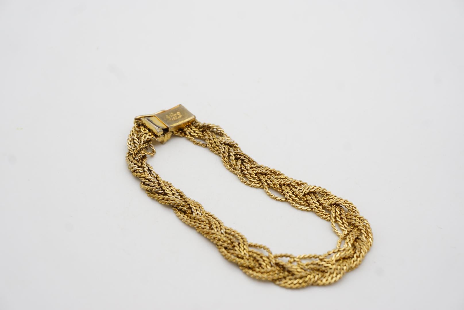 Christian Dior GROSSE 1963 Braided Woven Twisted 3 Triple Strands Rope Bracelet 4