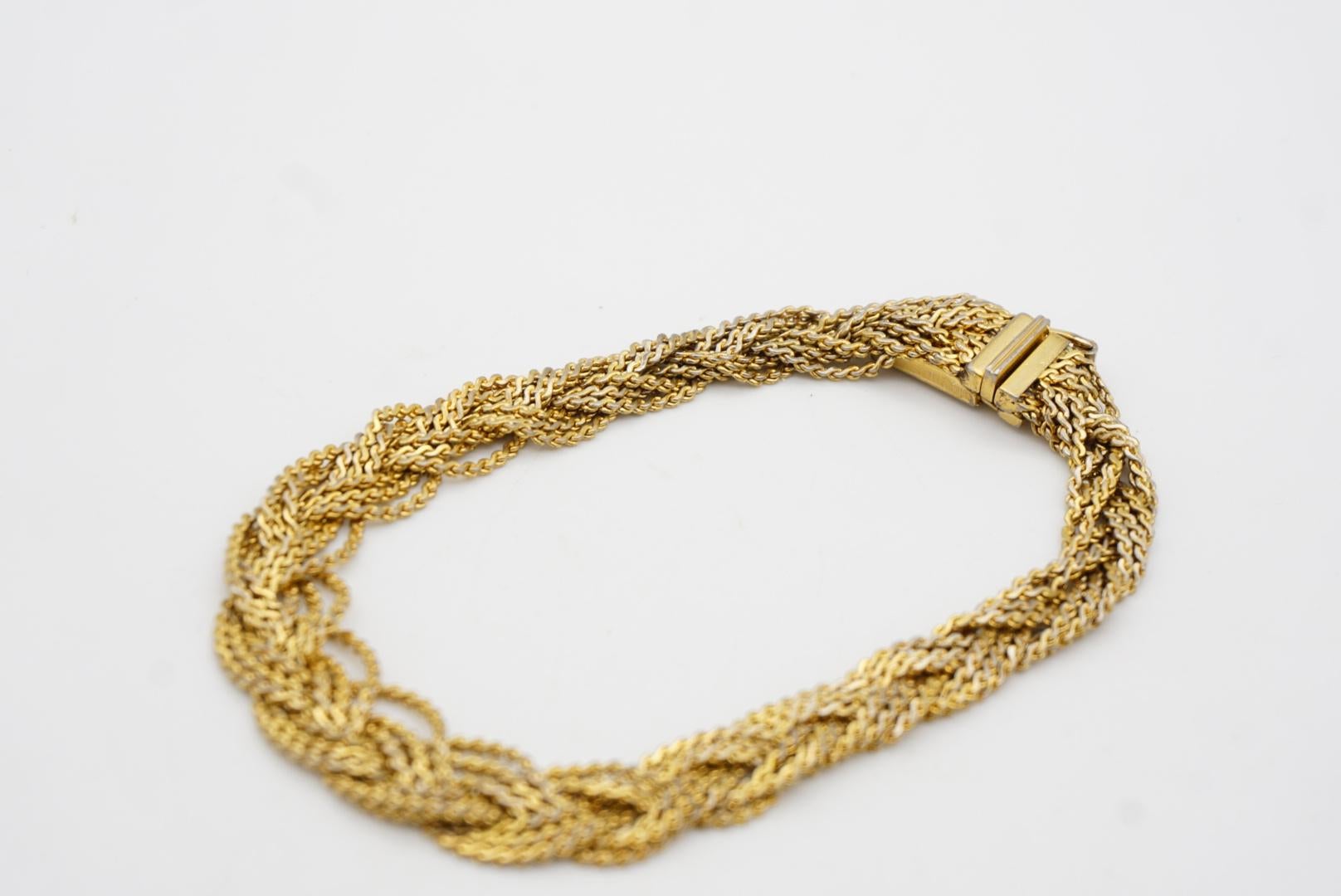 Christian Dior GROSSE 1963 Braided Woven Twisted 3 Triple Strands Rope Bracelet 2