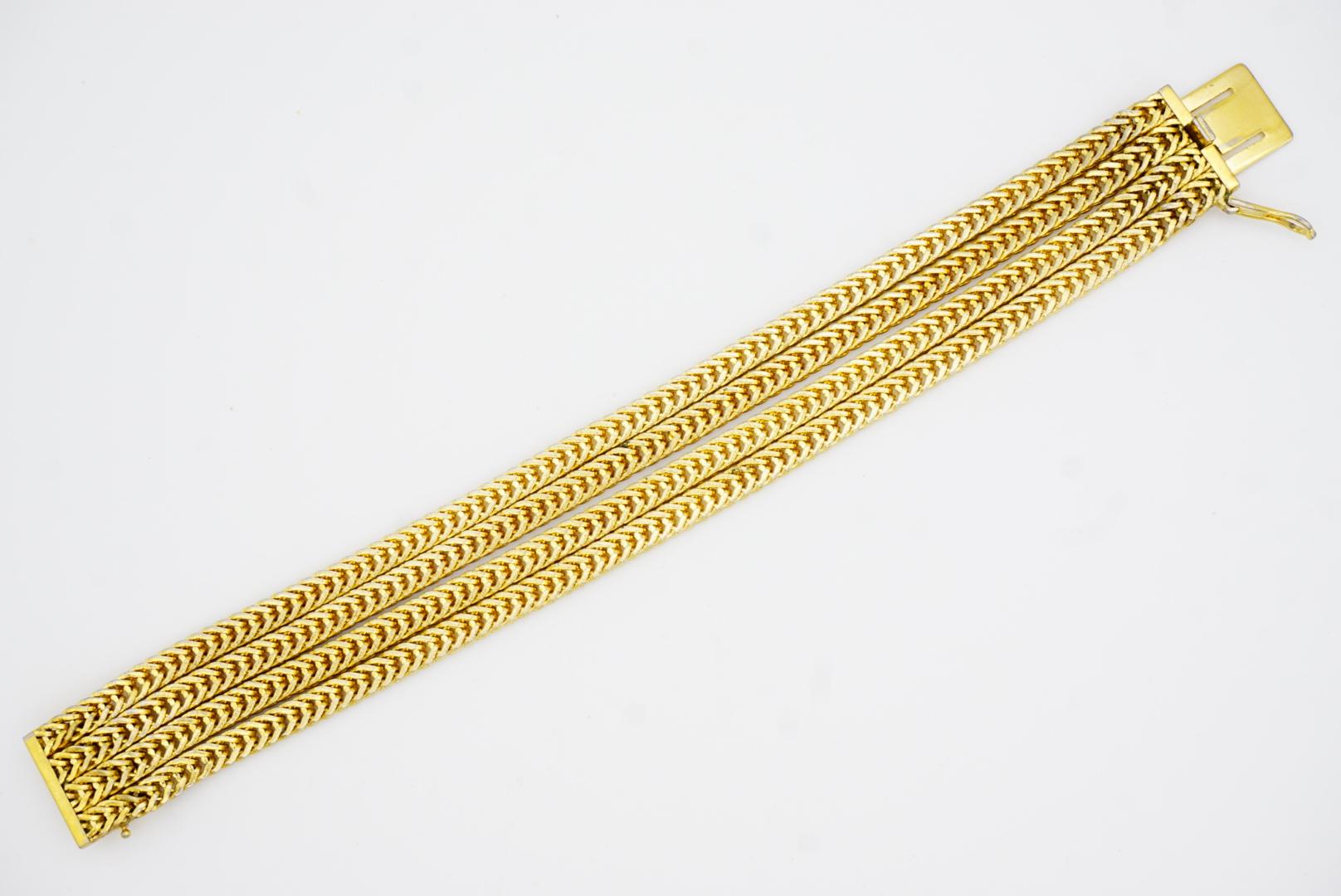 Christian Dior GROSSE 1963 Four 4 Strands Layer Wheat Chain Rope Snake Bracelet For Sale 6