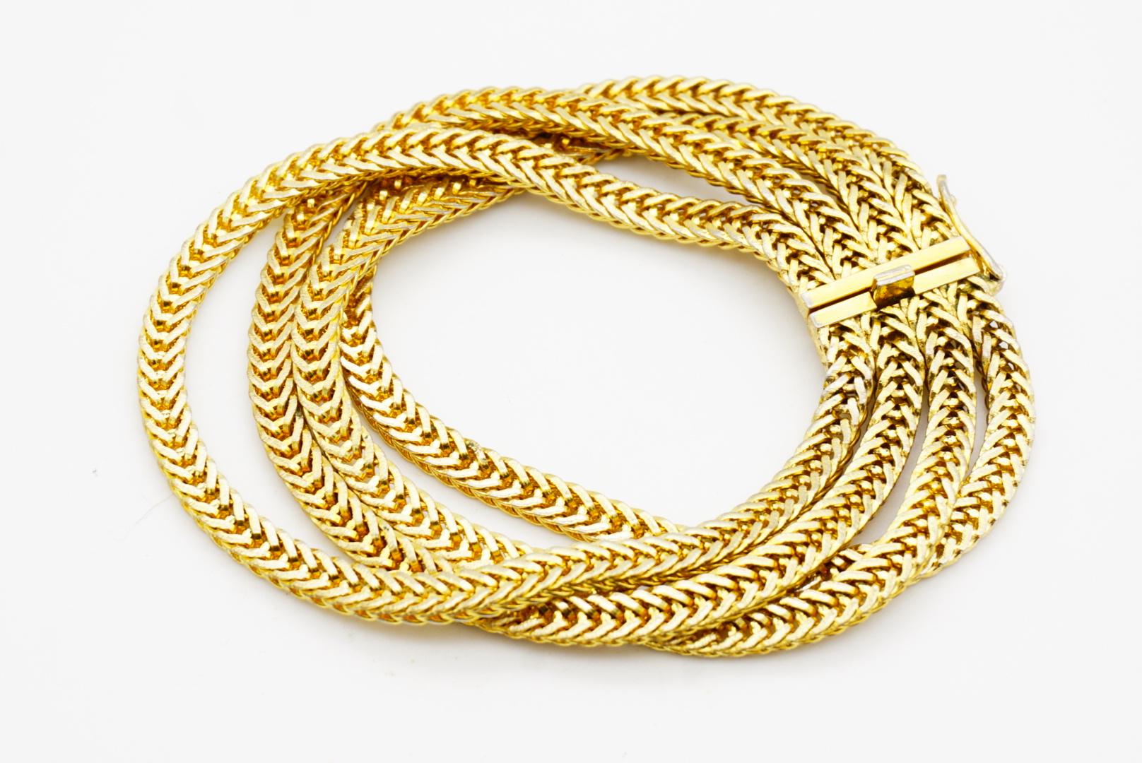 Christian Dior GROSSE 1963 Four 4 Strands Layer Wheat Chain Rope Snake Bracelet im Angebot 6