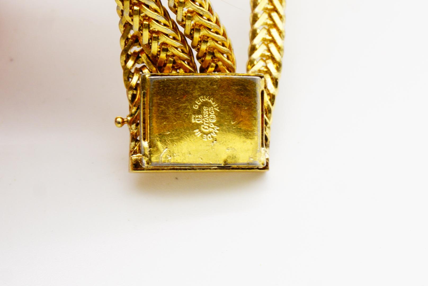 Christian Dior GROSSE 1963 Four 4 Strands Layer Wheat Chain Rope Snake Bracelet For Sale 9