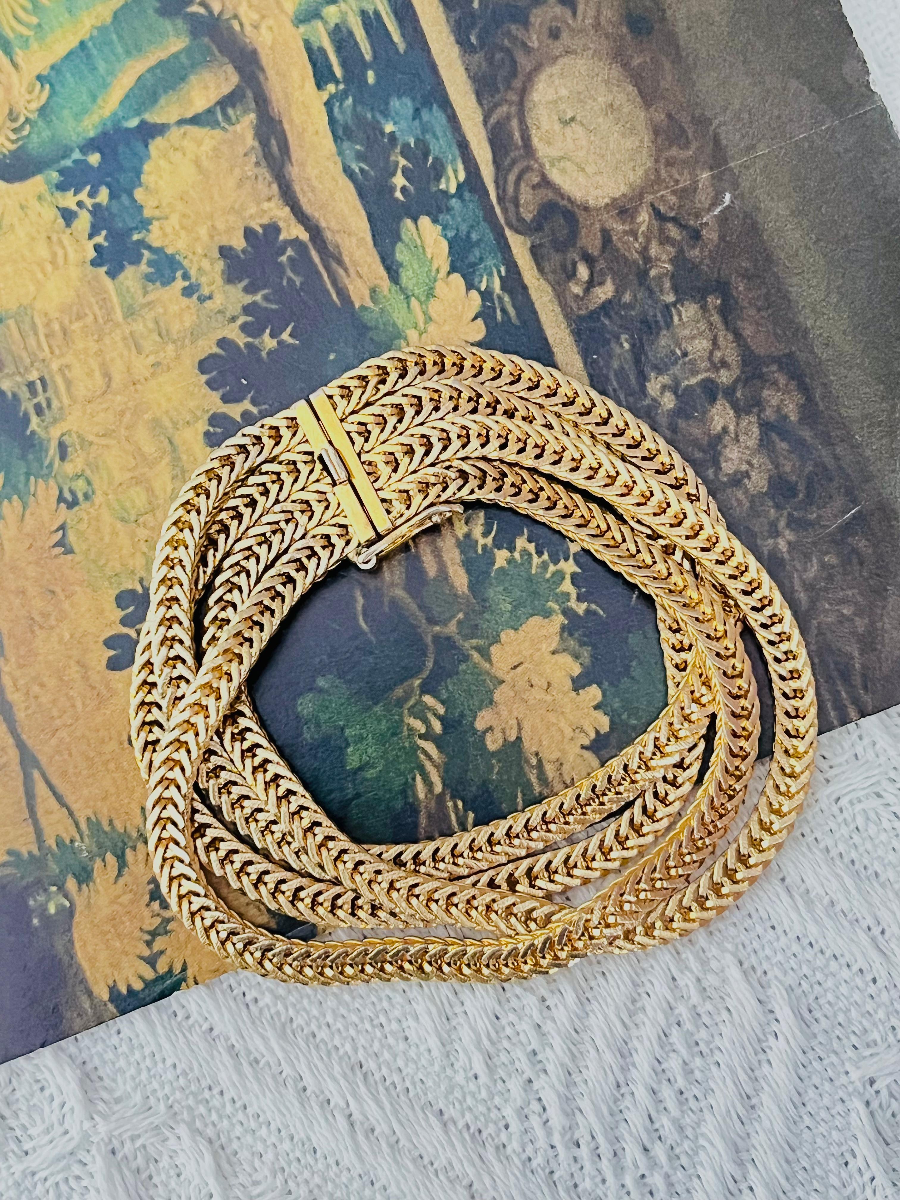 Christian Dior GROSSE 1963 Four 4 Strands Layer Wheat Chain Rope Snake Bracelet In Good Condition For Sale In Wokingham, England