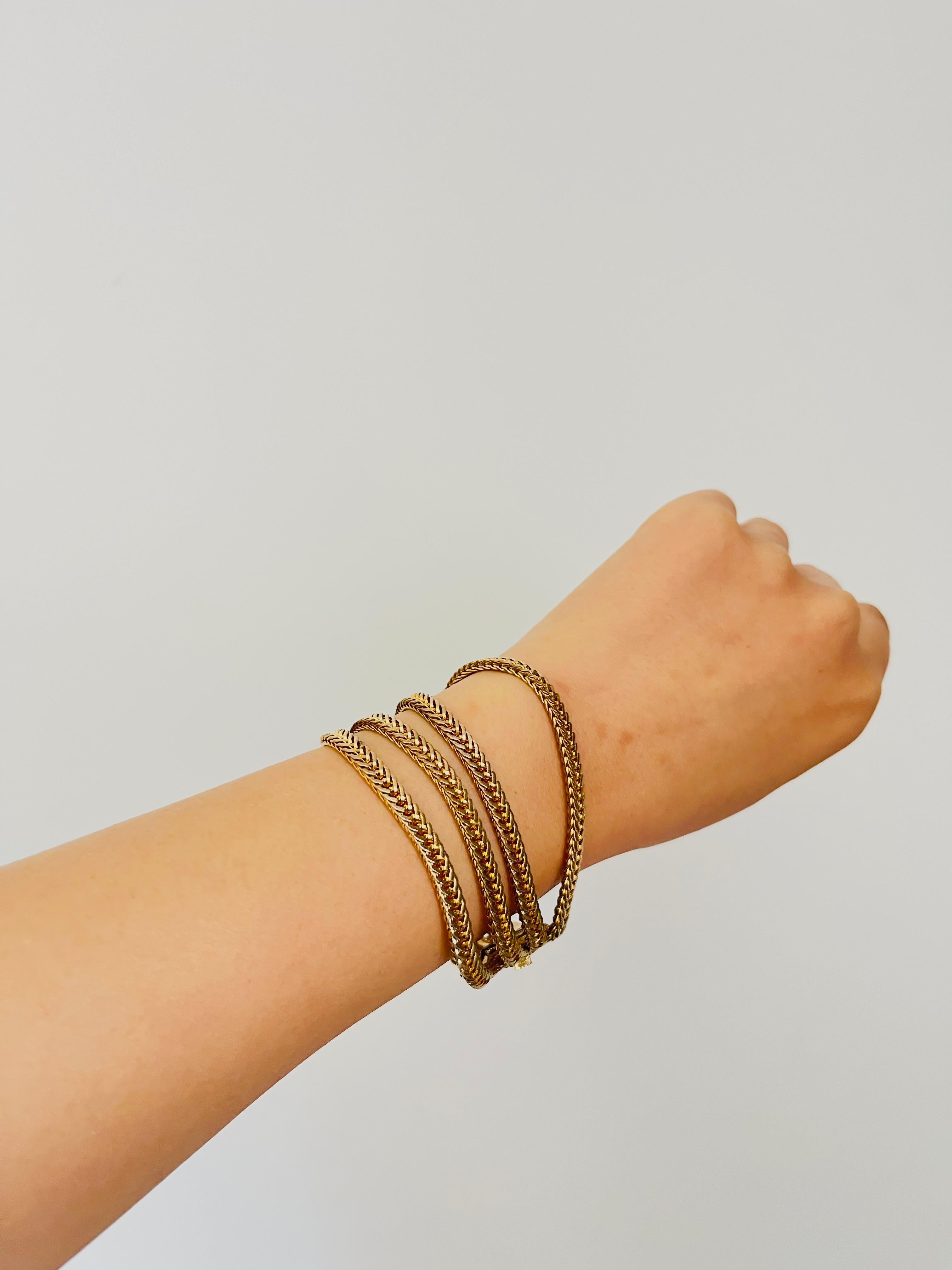 Christian Dior GROSSE 1963 Four 4 Strands Layer Wheat Chain Rope Snake Bracelet im Angebot 3