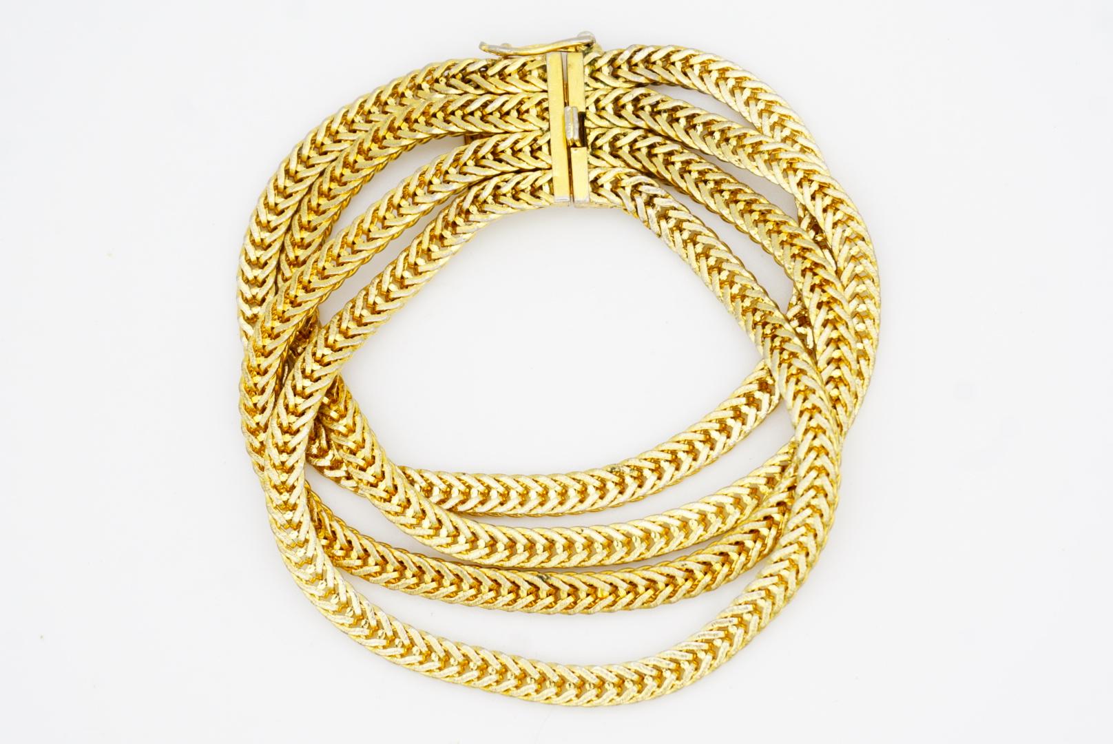Christian Dior GROSSE 1963 Four 4 Strands Layer Wheat Chain Rope Snake Bracelet For Sale 4