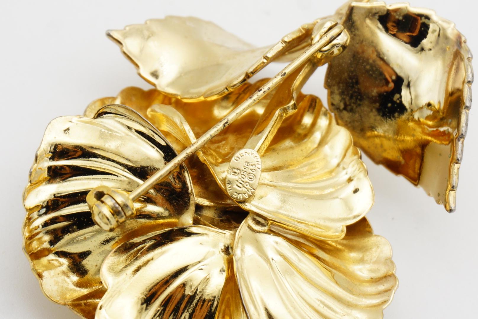 Christian Dior GROSSE 1963 Große Grüne Perlen Blüte Pfingstrose Rose Blume Brosche im Angebot 11