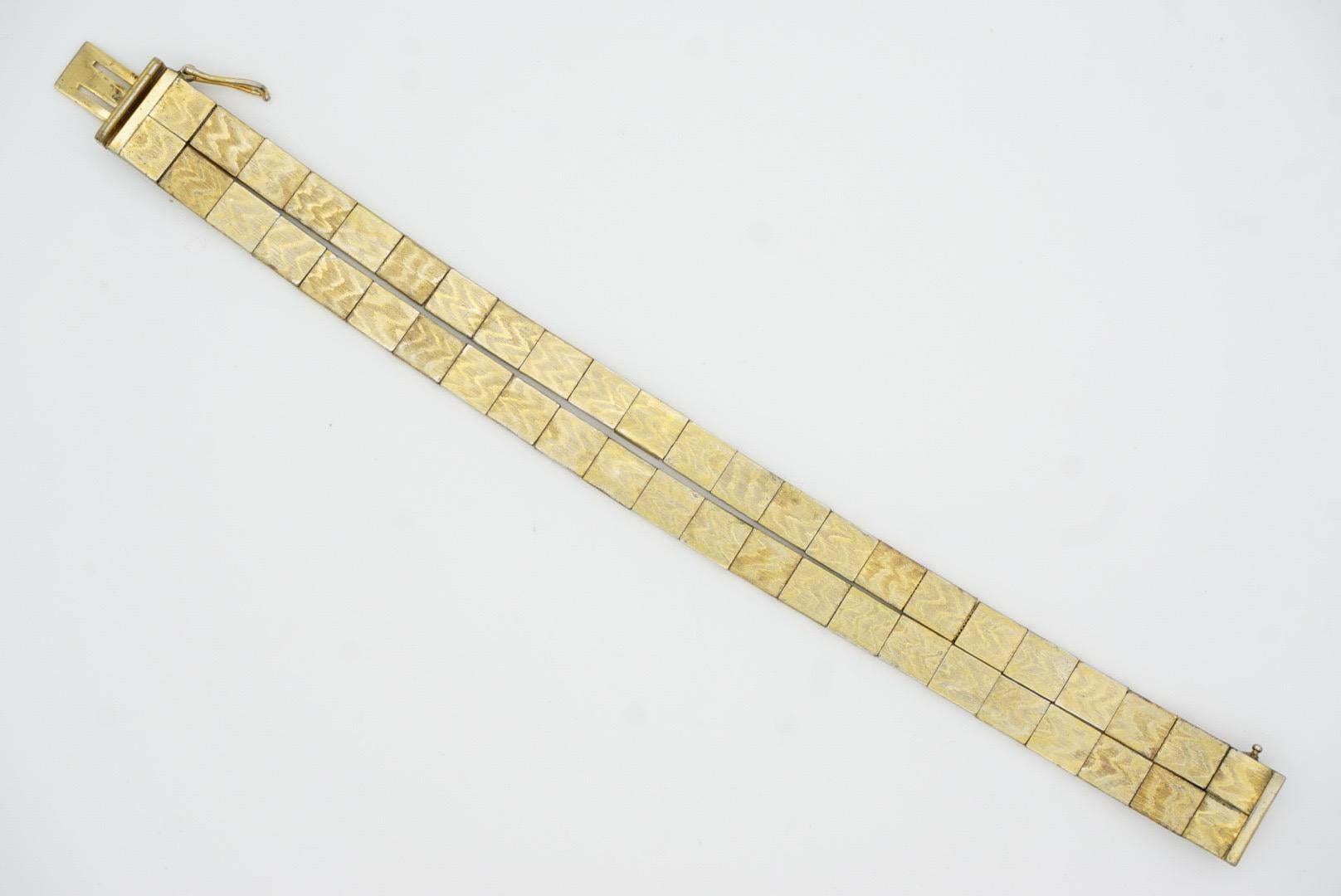 Christian Dior GROSSE 1963 Pulsera unisex de eslabones de cubo enrollado con doble bisagra en venta 5