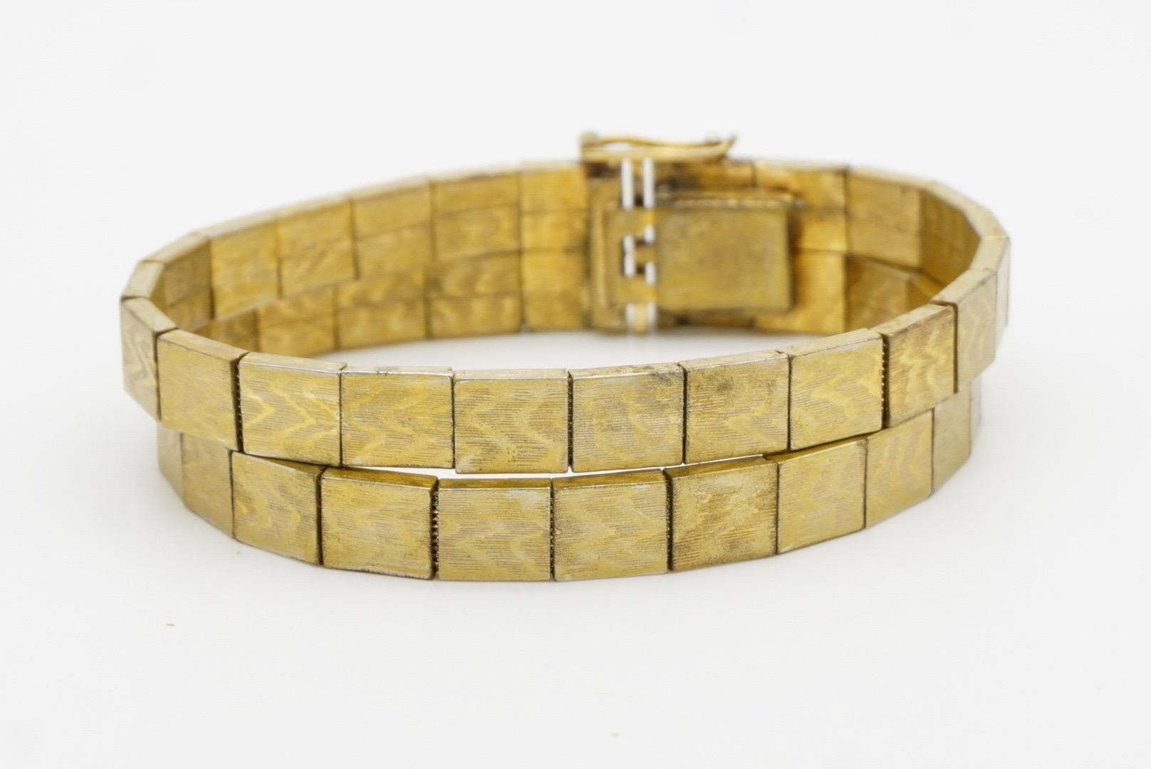 Christian Dior GROSSE 1963 Pulsera unisex de eslabones de cubo enrollado con doble bisagra en venta 11
