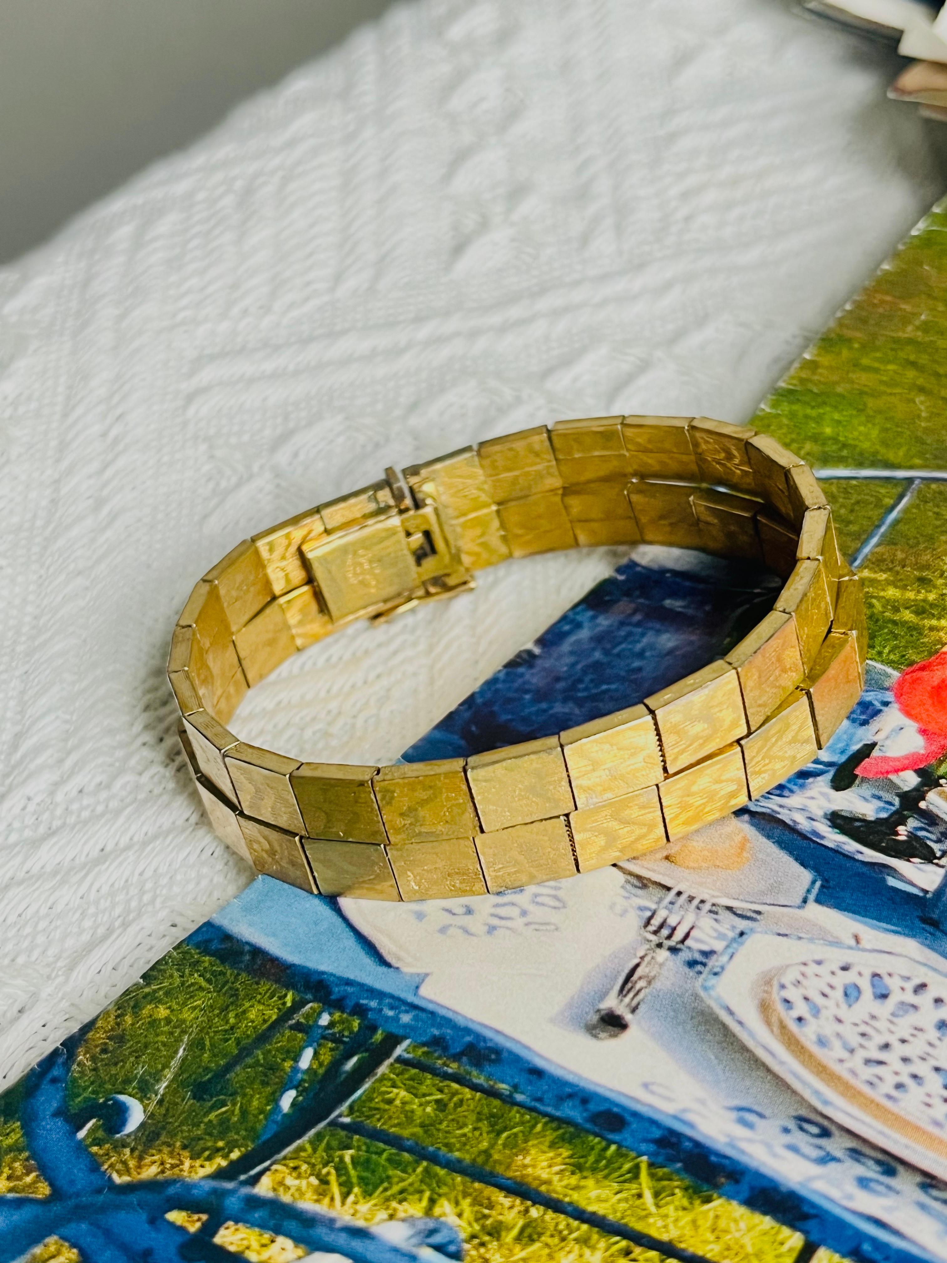 Christian Dior GROSSE 1963 Pulsera unisex de eslabones de cubo enrollado con doble bisagra Art Decó en venta
