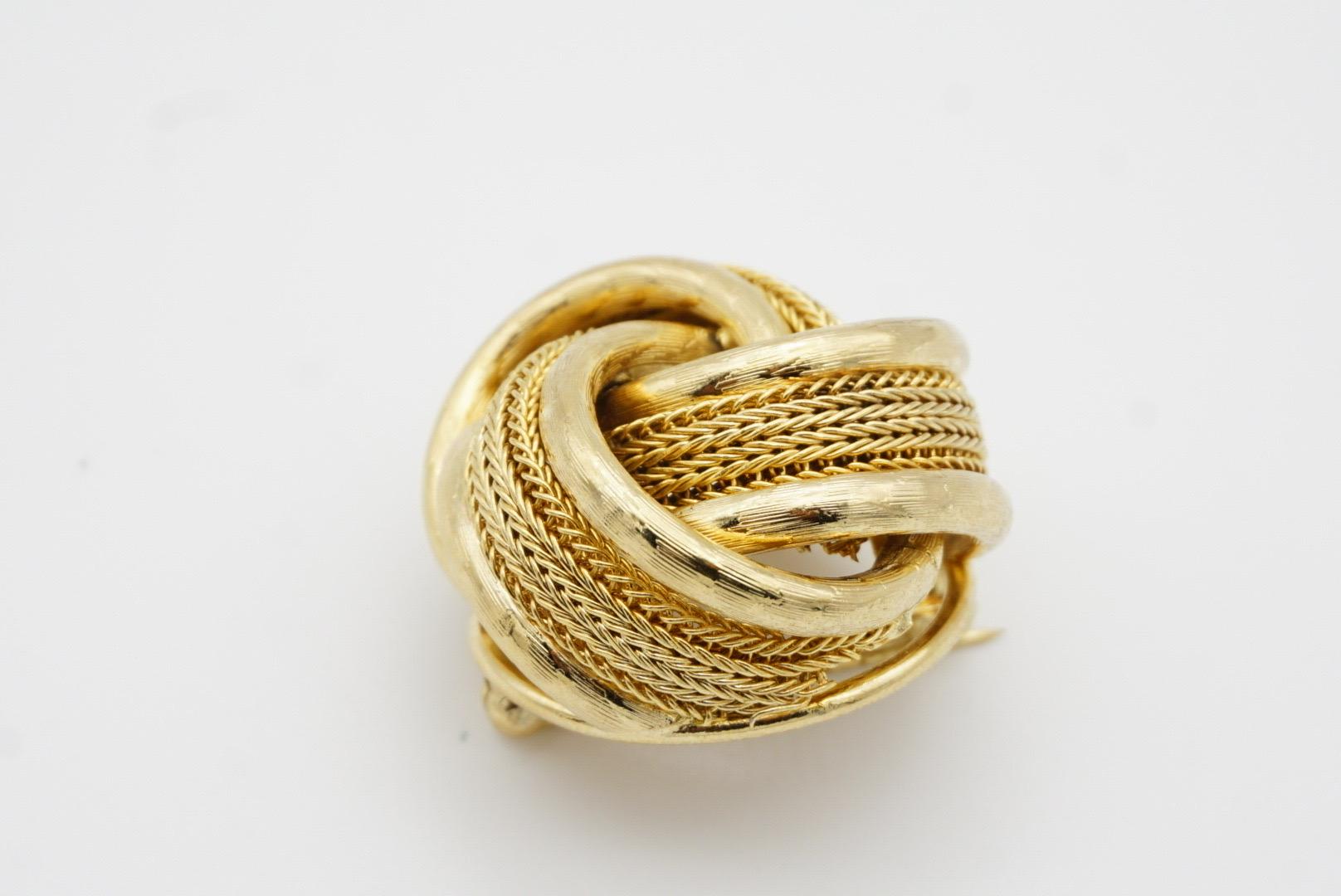 Christian Dior GROSSE 1963 Vintage Knot Rope Glow Mesh Swirl Twist Dome Brooch For Sale 7