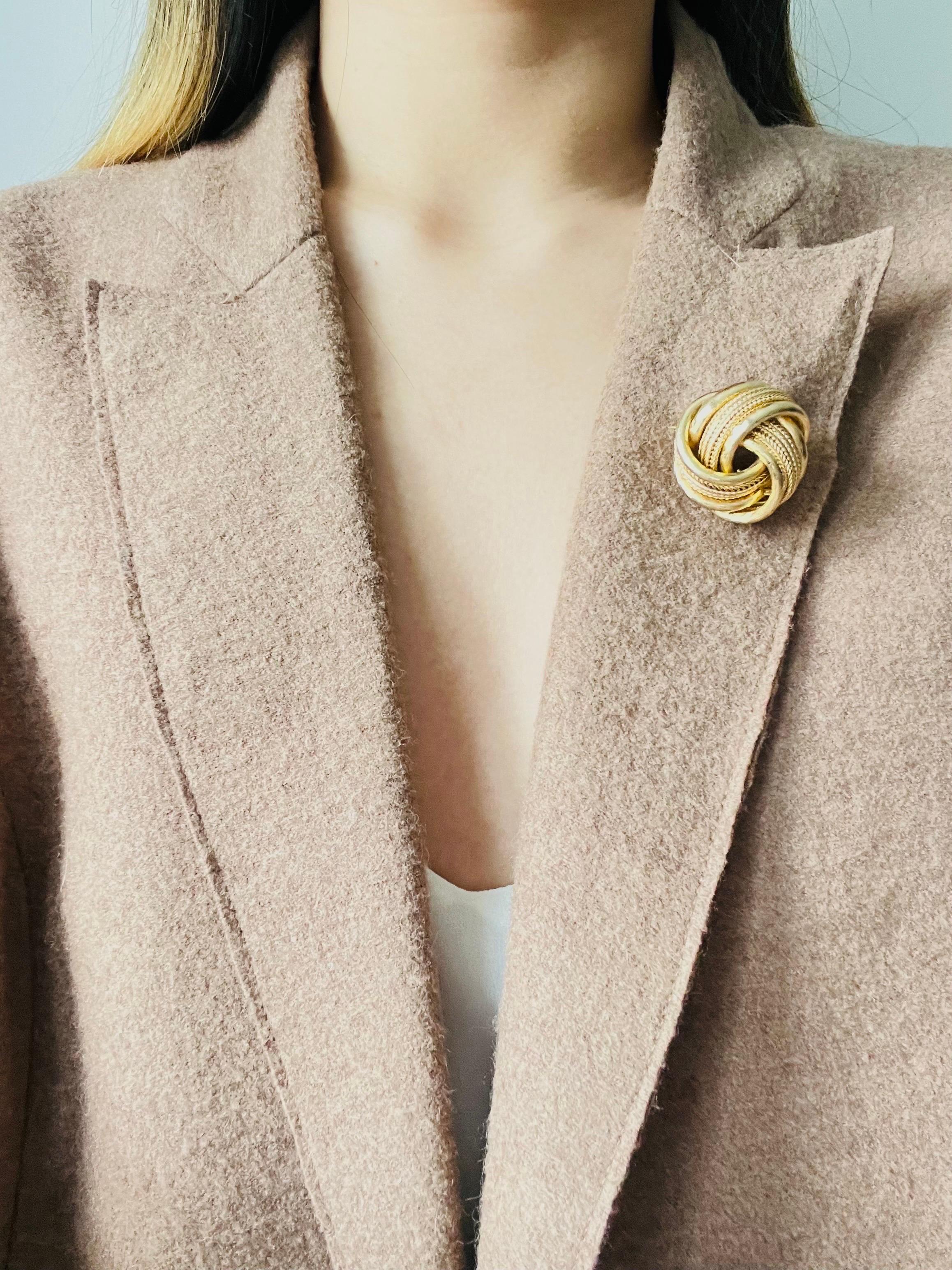 Christian Dior GROSSE 1963 Vintage Nudo Cuerda Resplandor Malla Remolino Giro Cúpula Broche 1