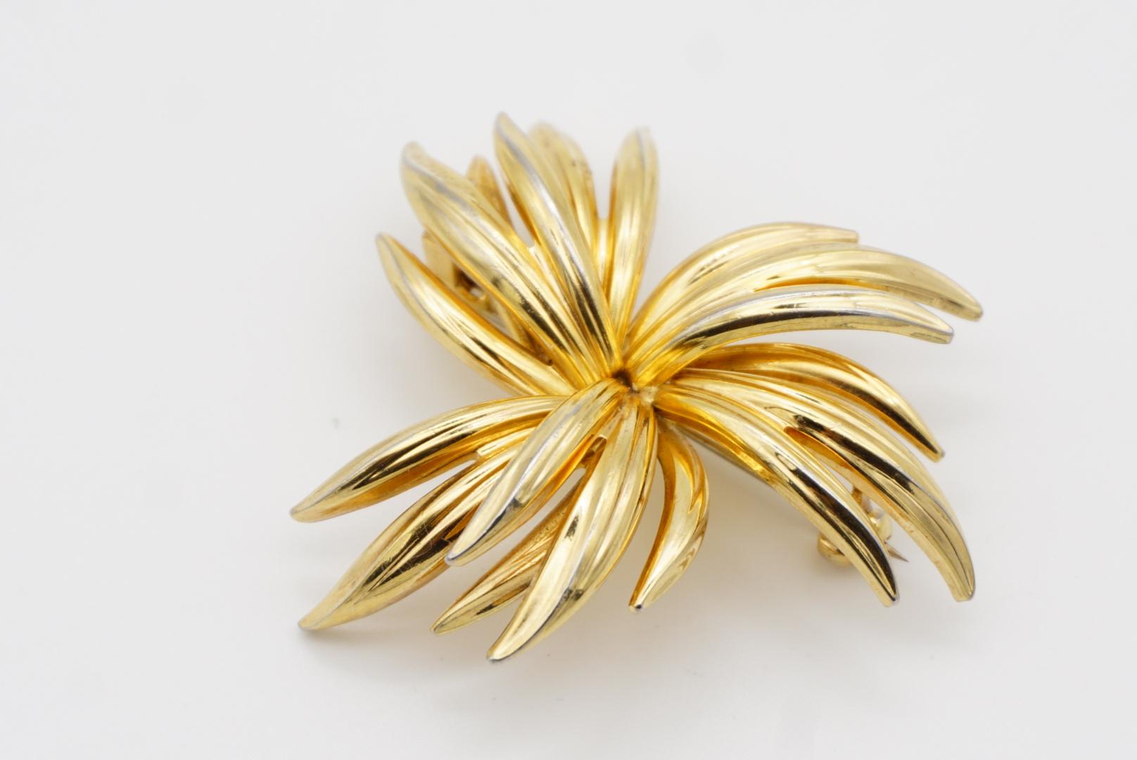 Christian Dior GROSSE 1963 Vintage Large Flourish Flower Layer Trio Leaf Brooch 6