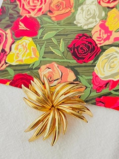 Christian Dior GROSSE 1963 Vintage Large Flourish Flower Layer Trio Leaf Brooch