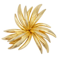 Christian Dior GROSSE 1963 Vintage Large Flourish Flower Layer Trio Leaf Brooch