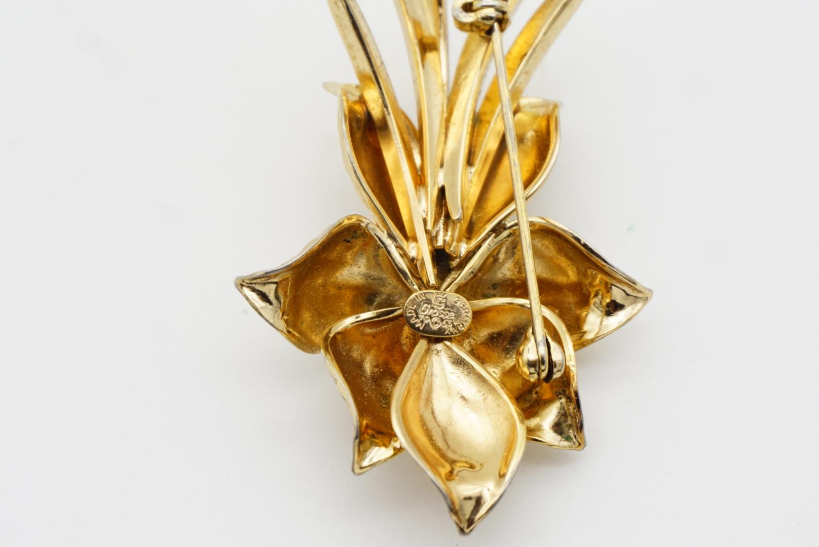 Christian Dior GROSSE 1963 Vintage Long Curled Flower Blossom Pinecone Brooch For Sale 7