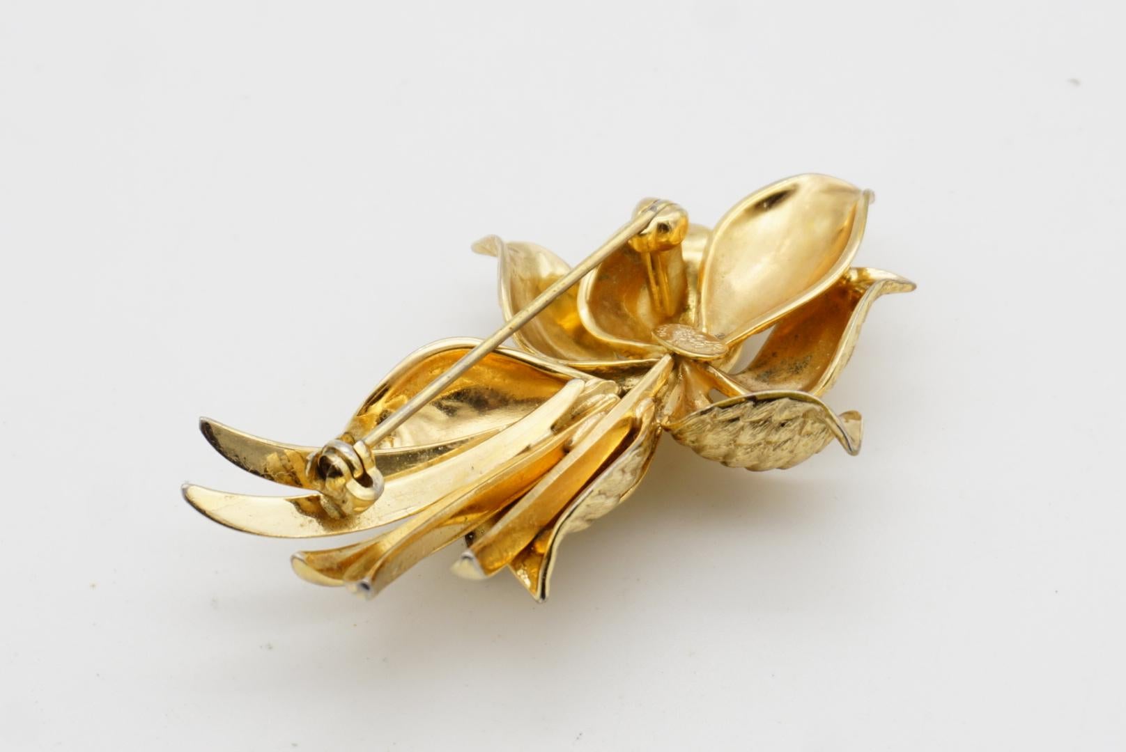 Christian Dior GROSSE 1963 Vintage Long Curled Flower Blossom Pinecone Brooch For Sale 7