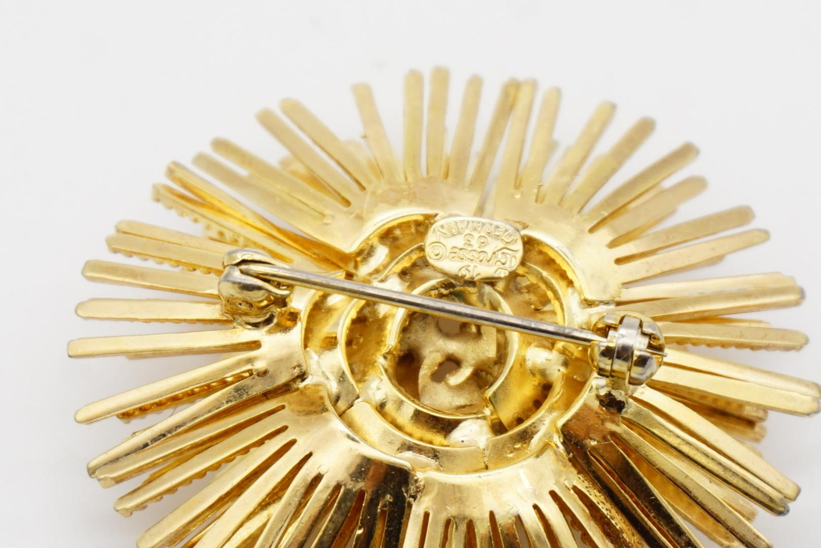 Christian Dior GROSSE 1963 Vintage Sunburst Sputnik Layers Round Rope Brooch For Sale 7