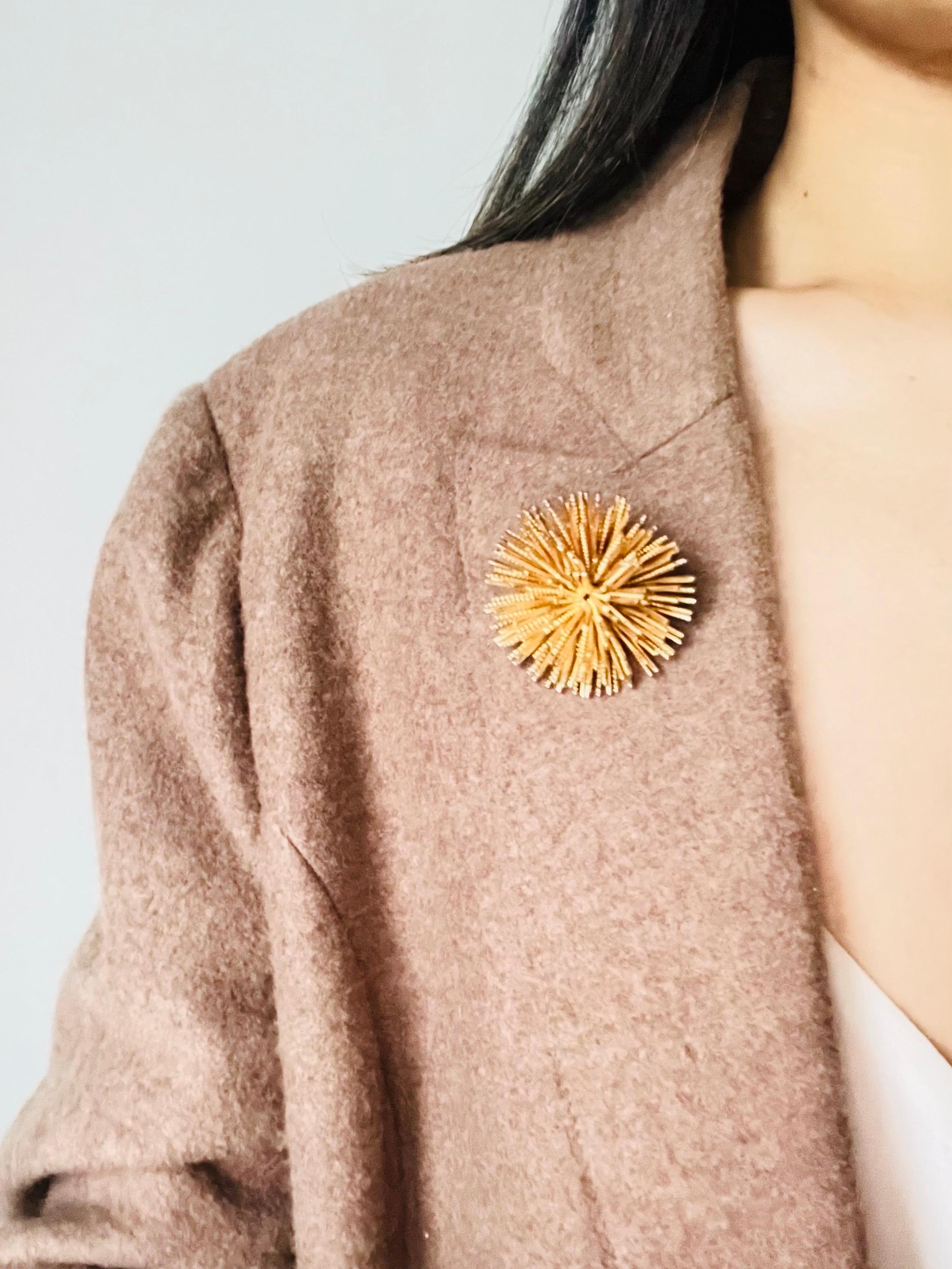 Women's or Men's Christian Dior GROSSE 1963 Vintage Sunburst Sputnik Layers Round Rope Brooch For Sale
