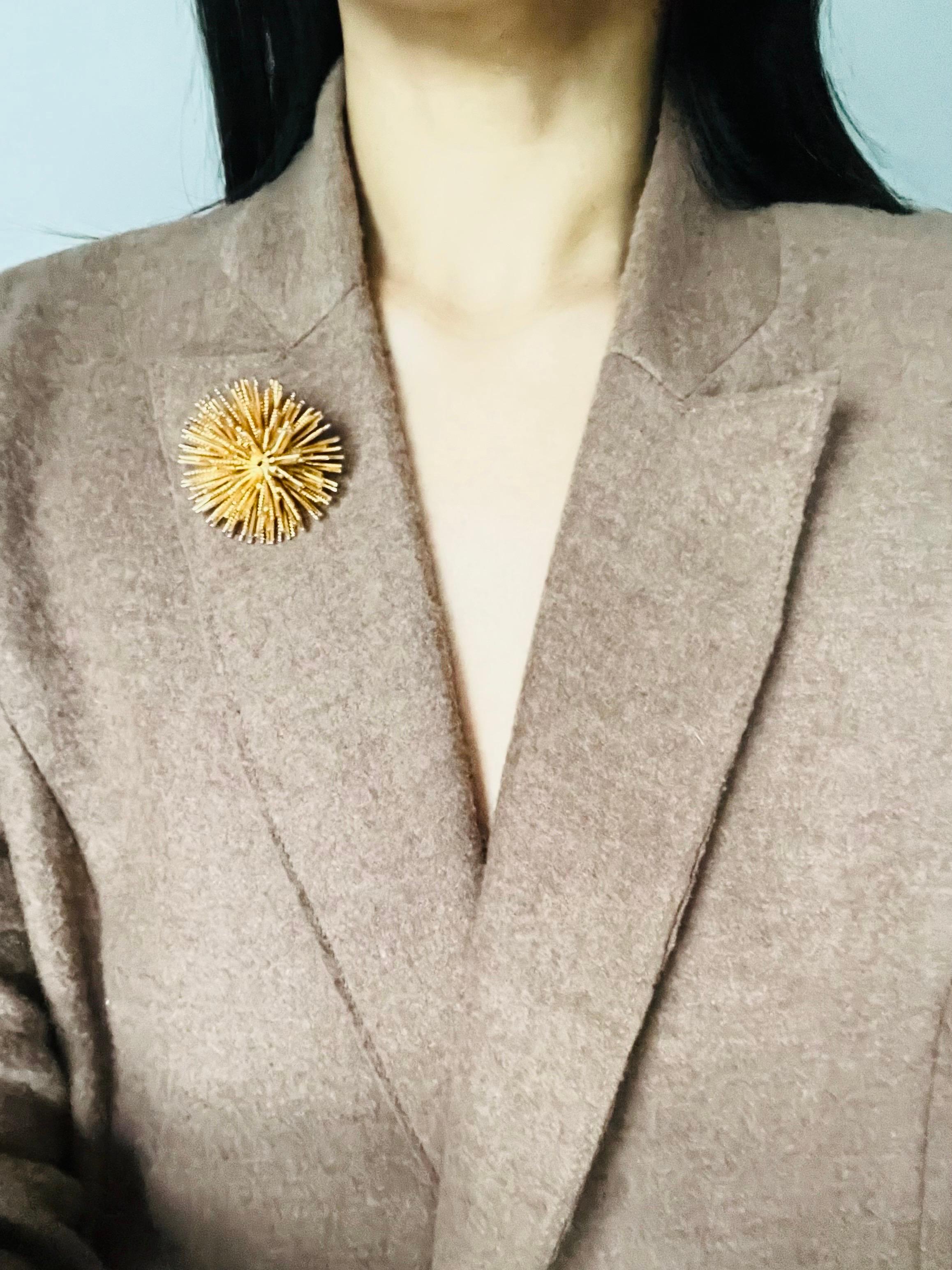 Christian Dior GROSSE 1963 Vintage Sunburst Sputnik Layers Round Rope Brooch For Sale 1