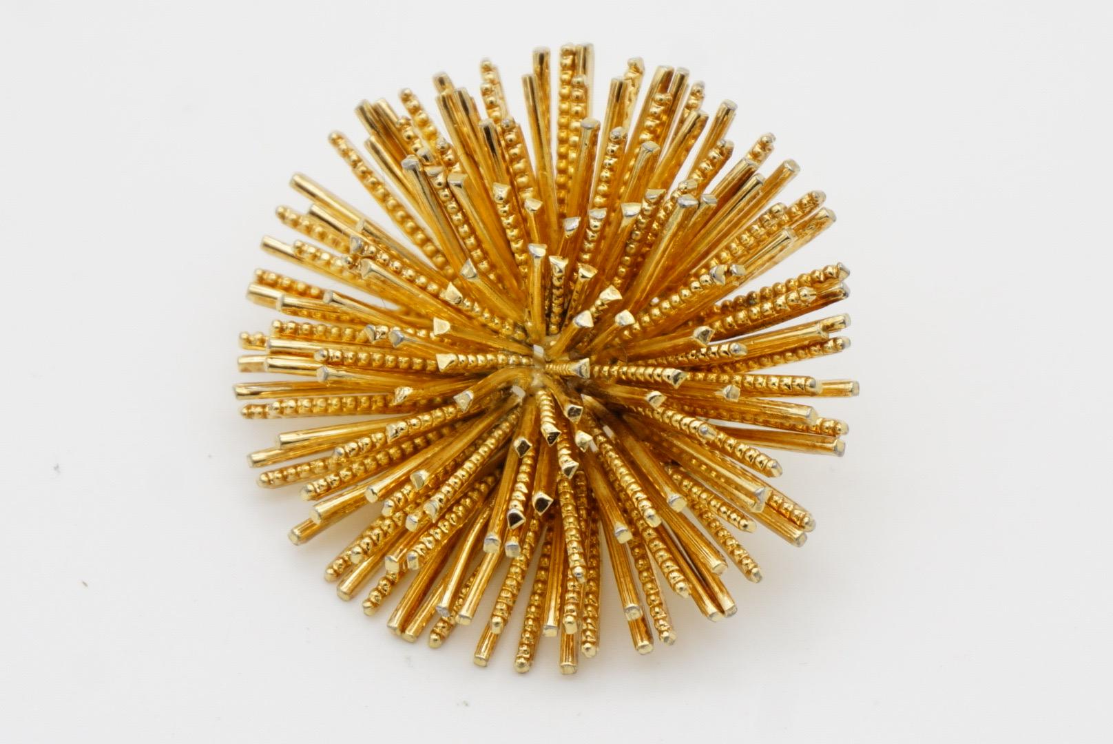 Christian Dior GROSSE 1963 Vintage Sunburst Sputnik Layers Round Rope Brooch For Sale 2