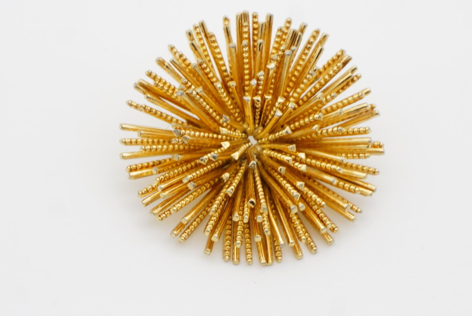 Christian Dior GROSSE 1963 Vintage Sunburst Sputnik Layers Round Rope Brooch For Sale 3