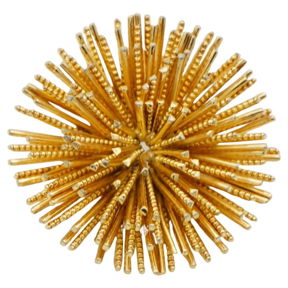 Christian Dior GROSSE 1963 Vintage Sunburst Sputnik Layers Round Rope Brooch For Sale
