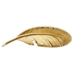 Christian Dior GROSSE 1963 Vintage Vivid Modernist Long Leaf Gold Palm Brooch
