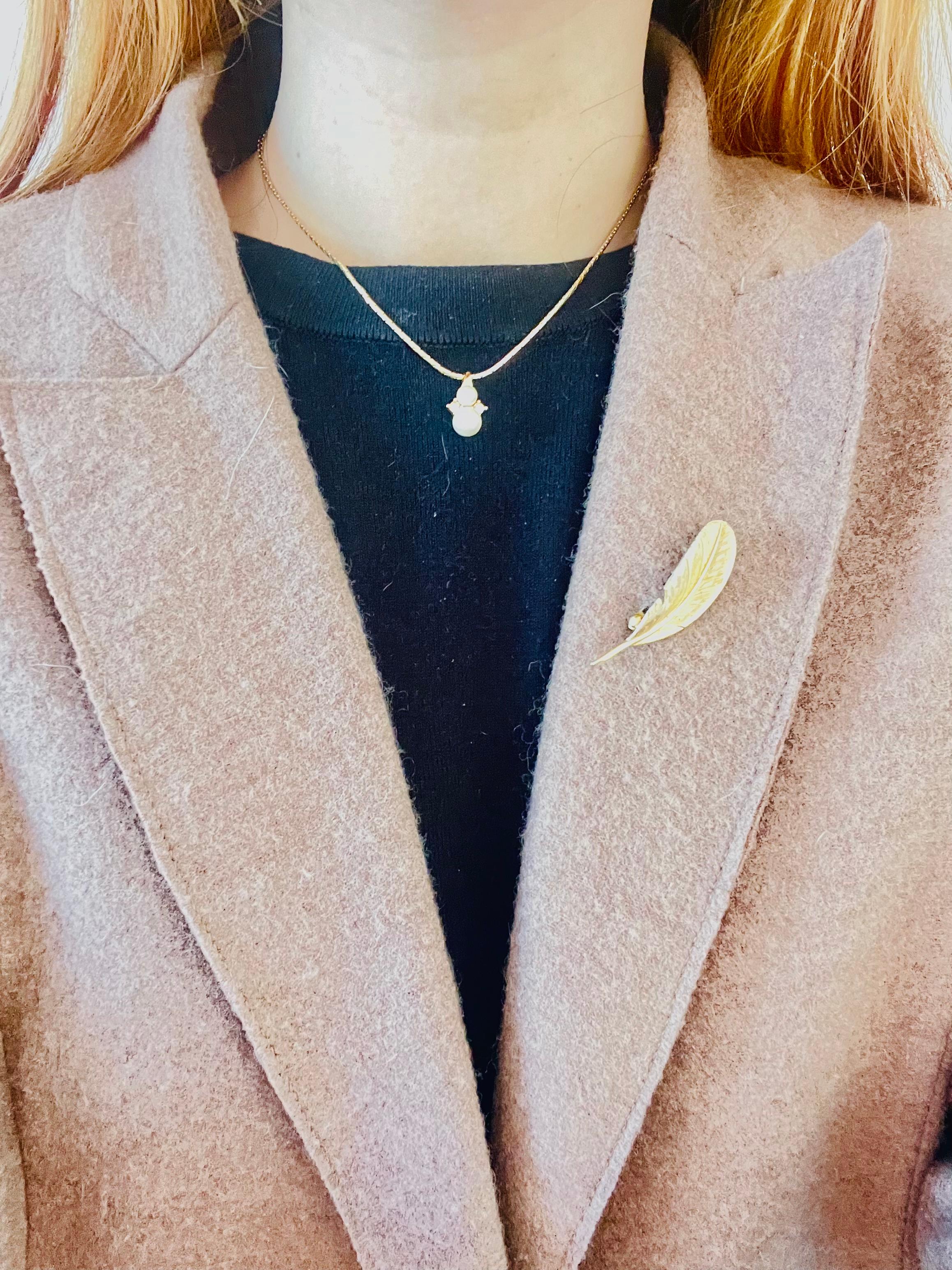 Christian Dior GROSSE 1963 Vintage Vivid Modernist Long Leaf Gold Palm Brooch For Sale 1
