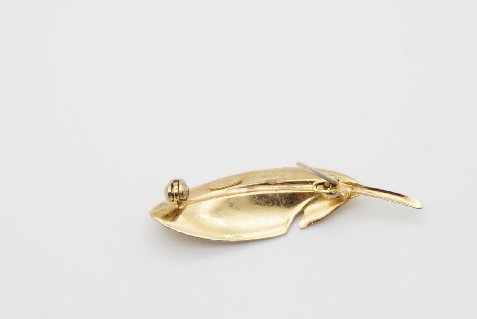 Christian Dior GROSSE 1963 Vintage Vivid Modernist Long Leaf Palm Gold Brooch 6