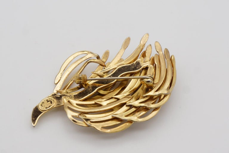 Christian Dior GROSSE 1963 Vintage Wave Swirl Leaf Dandelion